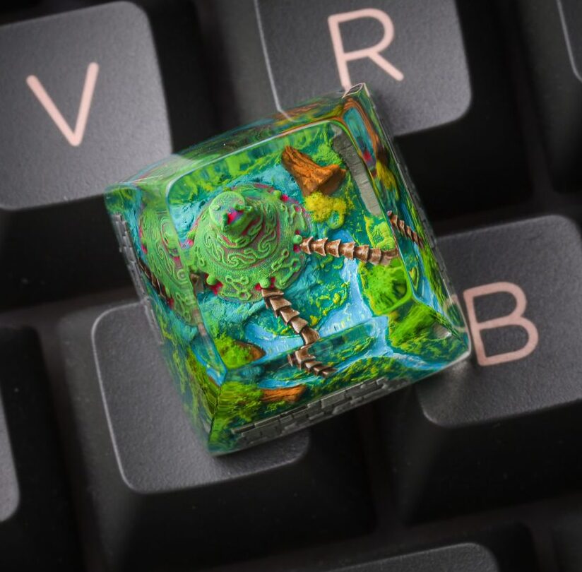 Customer photo of Zelda keycap